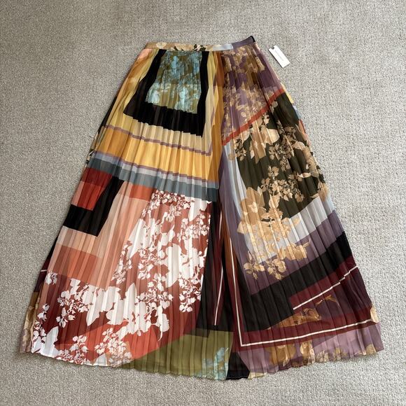 Anthropologie Maeve Consuela Pleated Maxi Skirt Pull-On Womens Size 8 NWT - Picture 1 of 11